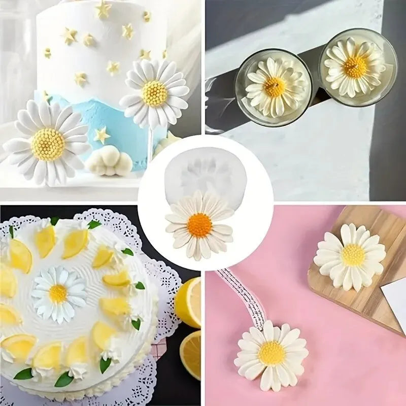 BlütenZauber Mold 3D Gänseblümchen Silikonform | Kerze & Gips DIY | Resin & Clay Bastelset