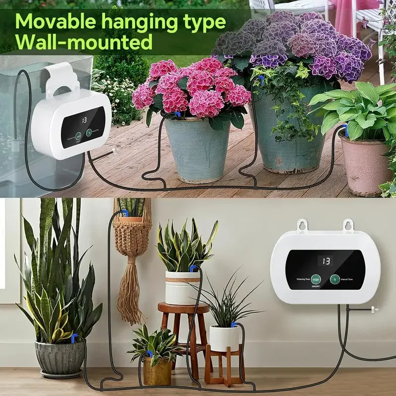 AquaFlow Control USB Bewässerungssystem | Automatische Tropfbewässerung | 300 Programme | Indoor