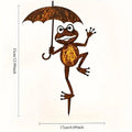 Gartello | Frosch Gartenstecker | Rustikale Metall-Gartendekoration in Rostoptik | Wetterfester Rasenschmuck