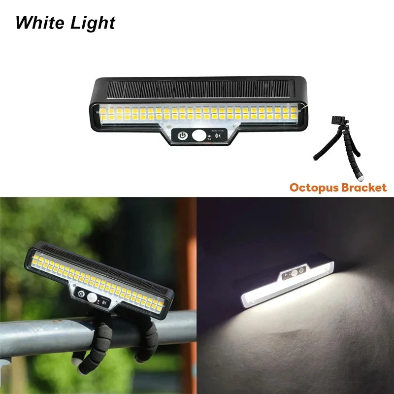 FlexiGlow Solar LED Bewegungsmelder Licht | IP44 Wasserdicht | Flexibler Octopus-Stand | Garten & Camping