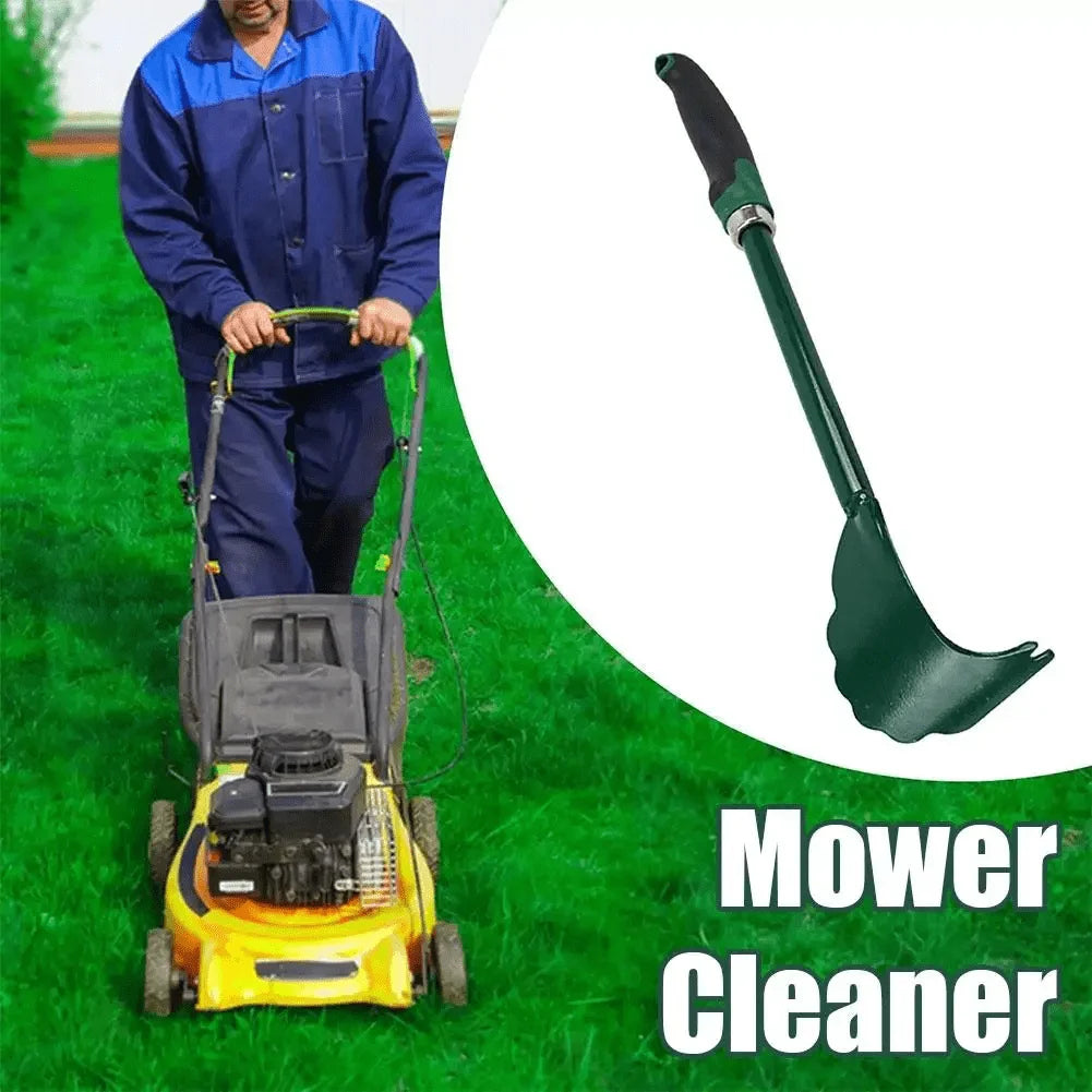 DeckClean Pro | Rasenmäher-Reinigungsschaber aus Metall | Ergonomischer Langgriff zur Unterboden- & Mähdeckreinigung