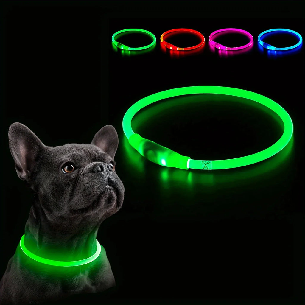 LED Hundehalsband | Wiederaufladbares Leuchthalsband für Hunde | USB-Aufladung & Anti-Verlust Sicherheit | Glowtail