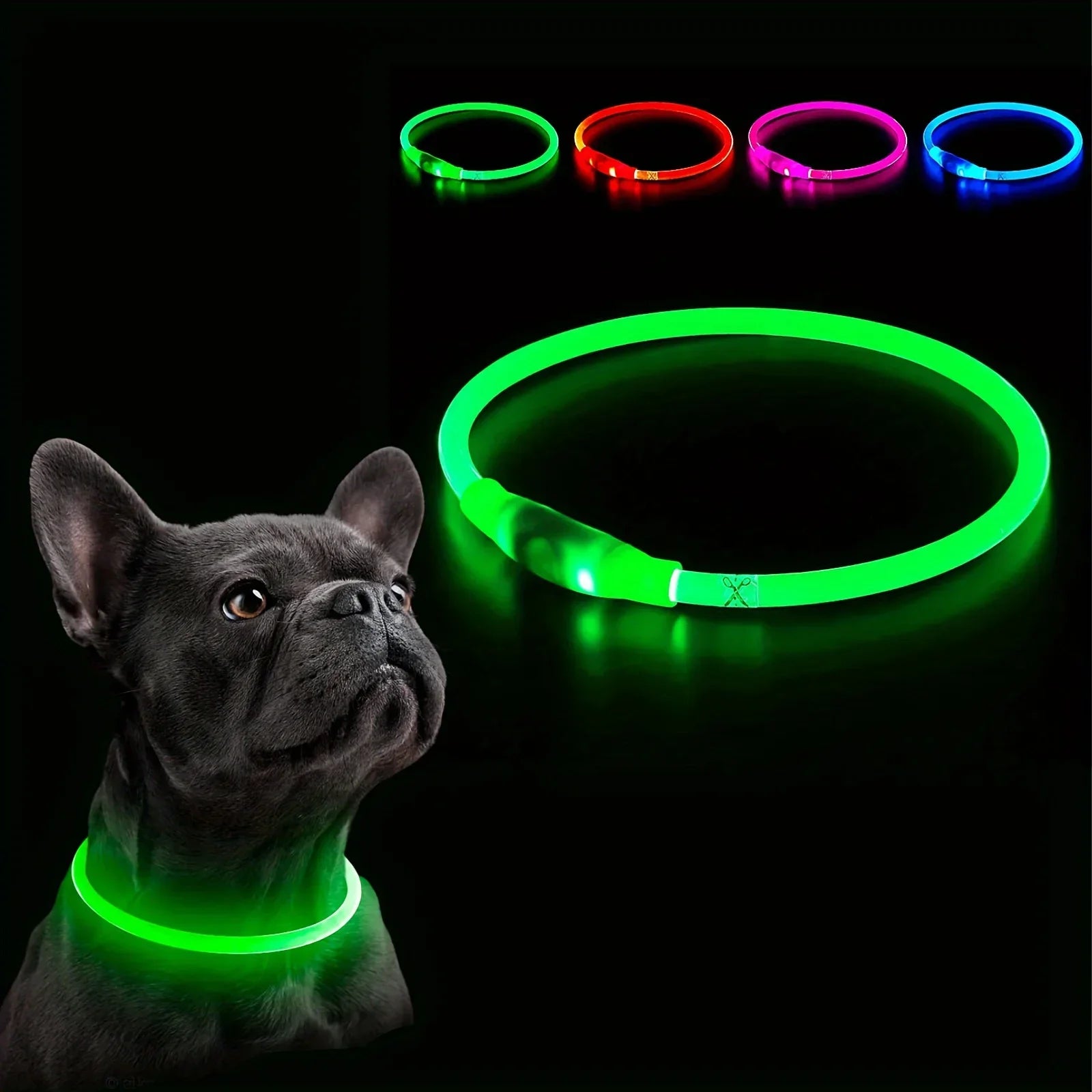 LED Hundehalsband | Wiederaufladbares Leuchthalsband für Hunde | USB-Aufladung & Anti-Verlust Sicherheit | Glowtail