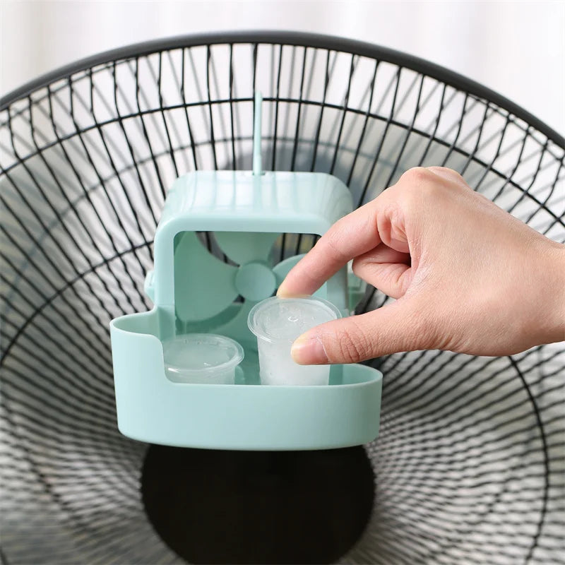Breezora Ventilator Kühlbox-Aufsatz | 4 Eisbehälter | Hängendes Ventilator-Kühlzubehör für stärkere Luftkühlung