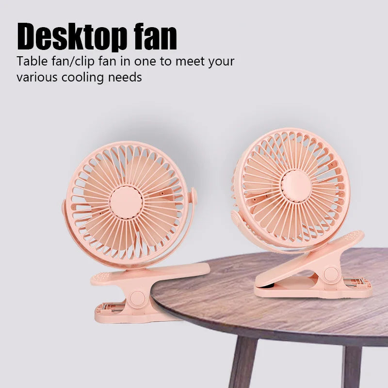 Airvello | USB-Clipventilator mit 3 Geschwindigkeiten | 360° drehbar | Leiser Mini-Tischventilator