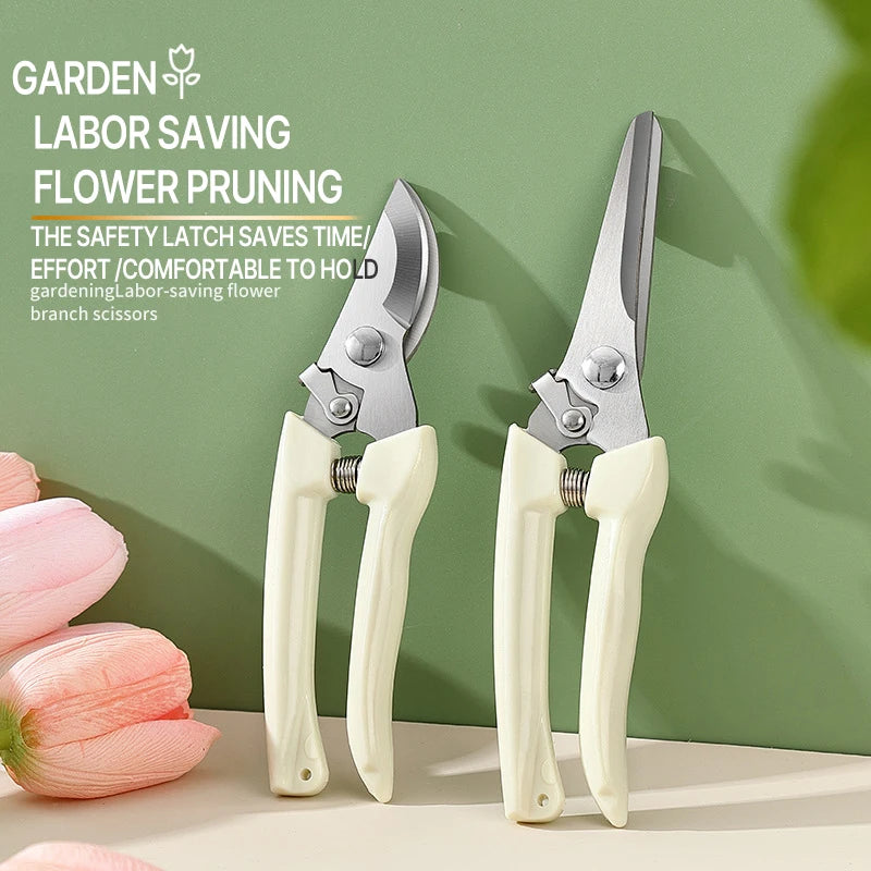 FloraCut Pro | Profi Gartenschere aus Metall | Amboss-Astschere für Präzisen Schnitt von Bonsai, Blumen & Obstbäumen