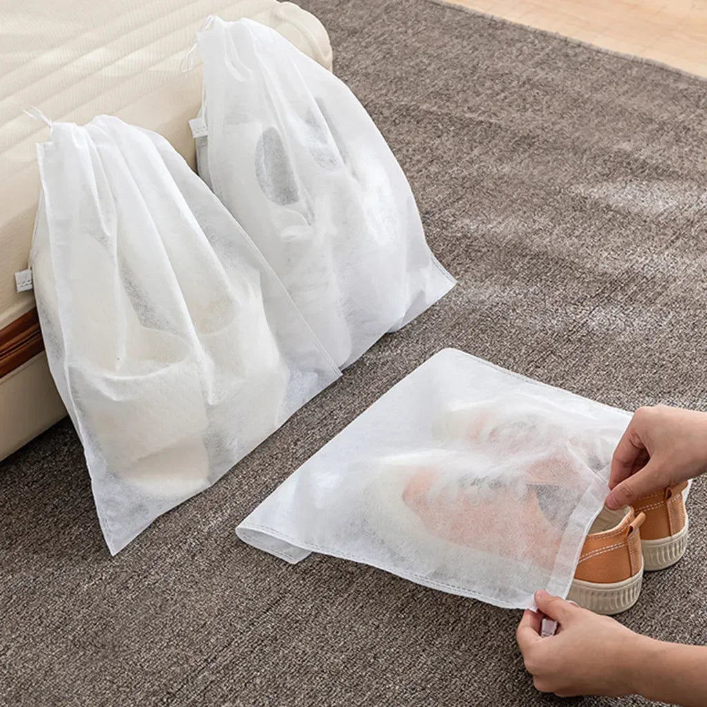 Travaro Schuhaufbewahrungsbeutel | Reise-Organizer aus Vliesstoff | Wasserdichtes Schuhbeutel-Set 10 Stück