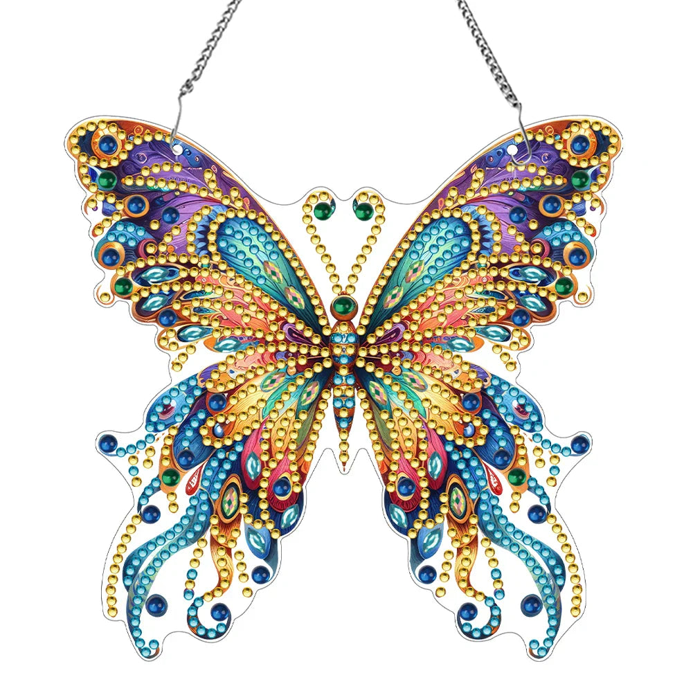 Butterfly Pendant | 5D DIY Diamond Painting | Double-Sided Acrylic | Sparkling Window Decoration