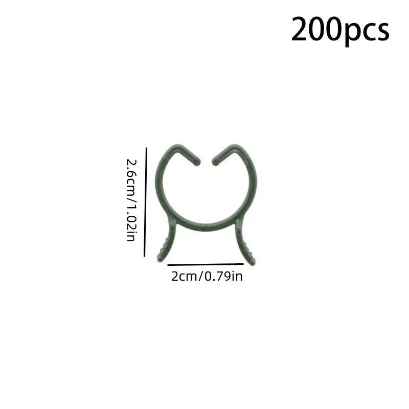 ClimbFix Garden Pflanzenclips 100/200er Set | 3 Größen | Rankhilfe Clips Grün