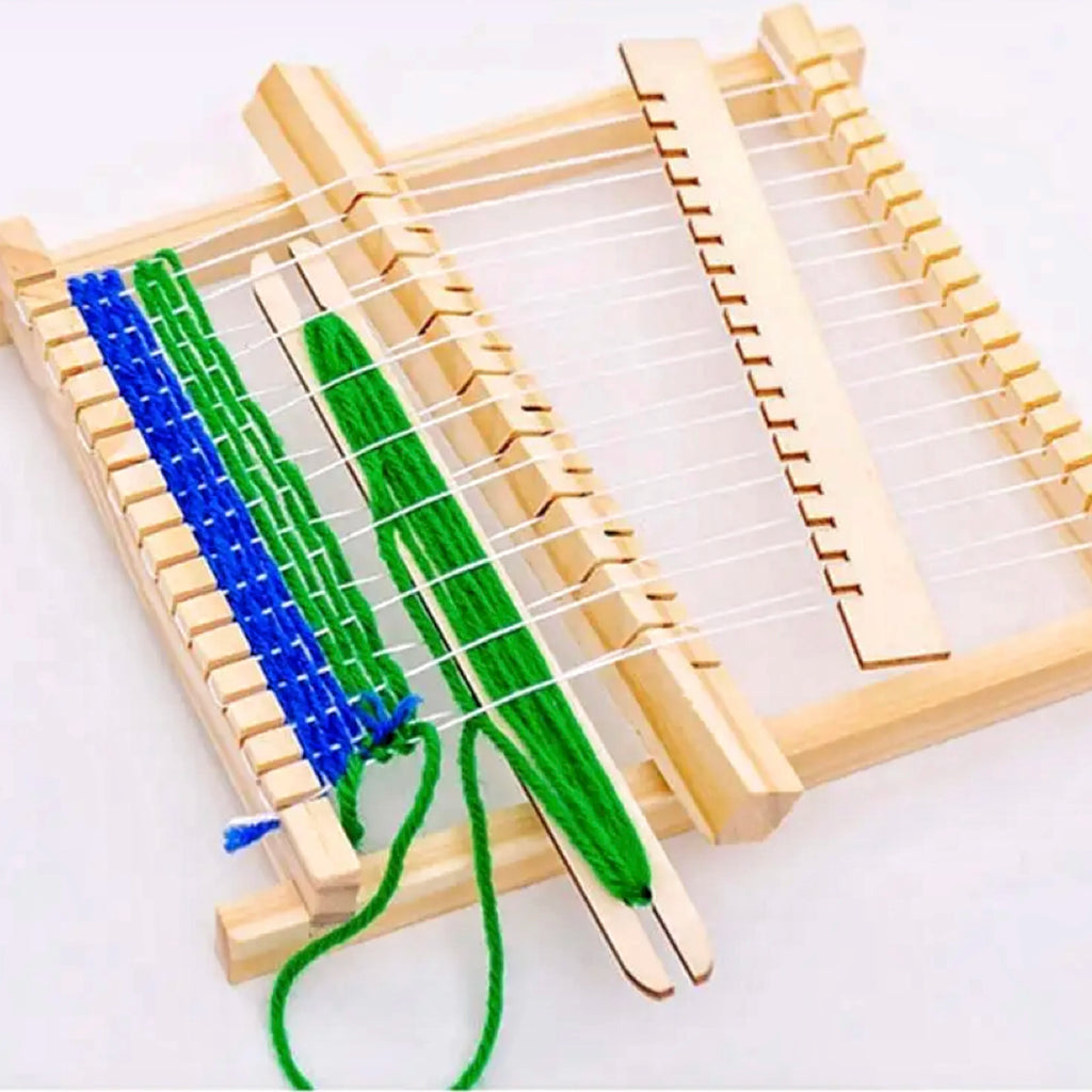 WEAVOLI Webstuhl Kinder Holz | DIY Webset | Handwebrahmen mit Zubehör | Kreatives Lernspielzeug