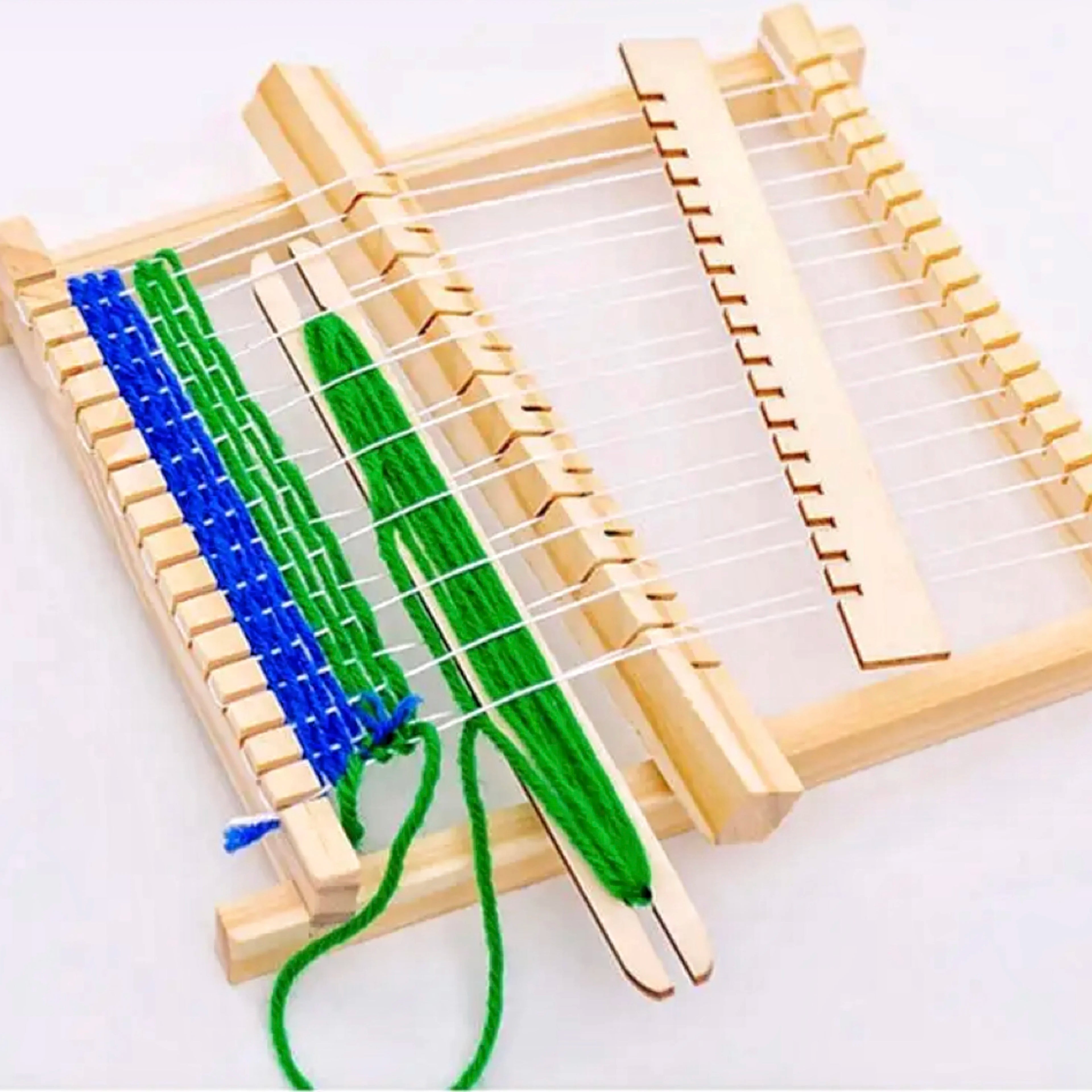 WEAVOLI Webstuhl Kinder Holz | DIY Webset | Handwebrahmen mit Zubehör | Kreatives Lernspielzeug