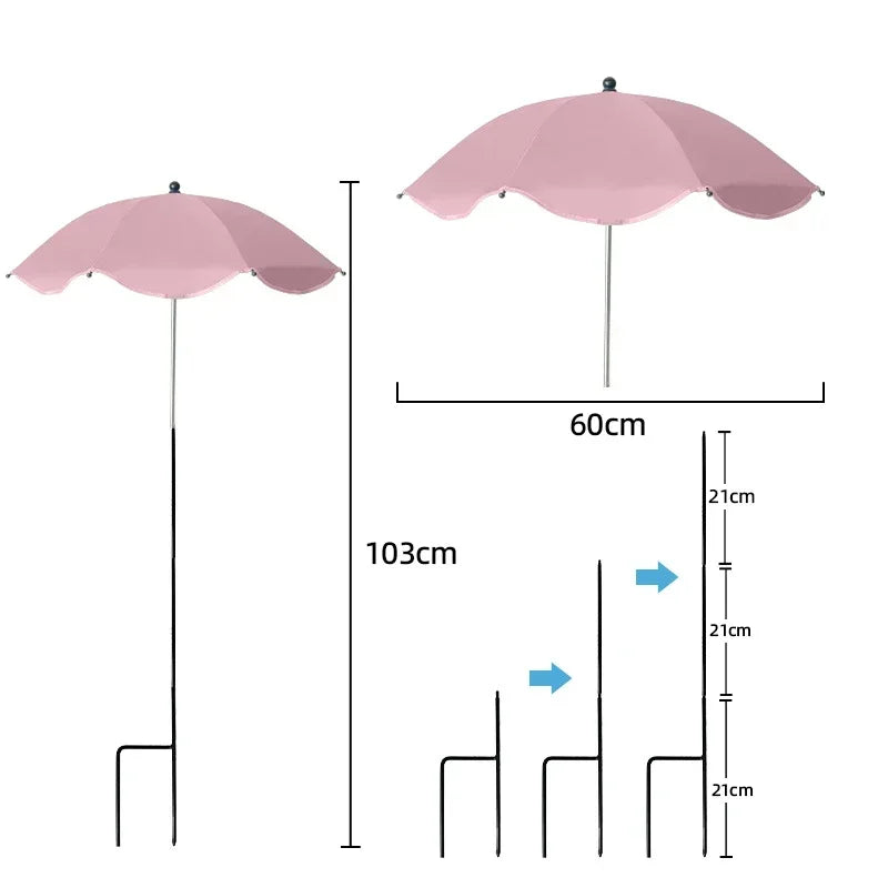 Florashade Pflanzen Sonnenschirm | Verstellbarer Pflanzenschutz | UV-Schutz Schirm mit Erdspieß | Wetterfest | Ø 60 cm