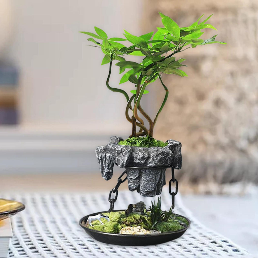 Leviora | Schwebender Blumentopf für Zimmerpflanzen | Magnetische Levitation | Harz | Modernes Design