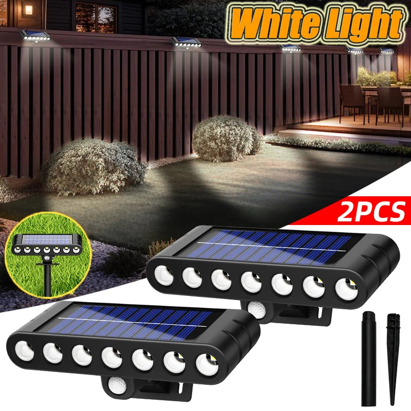 Solenza Solar-Gartenstrahler | 7 LED | 120° Verstellbar | Wetterfest | Warmweiße Außenbeleuchtung