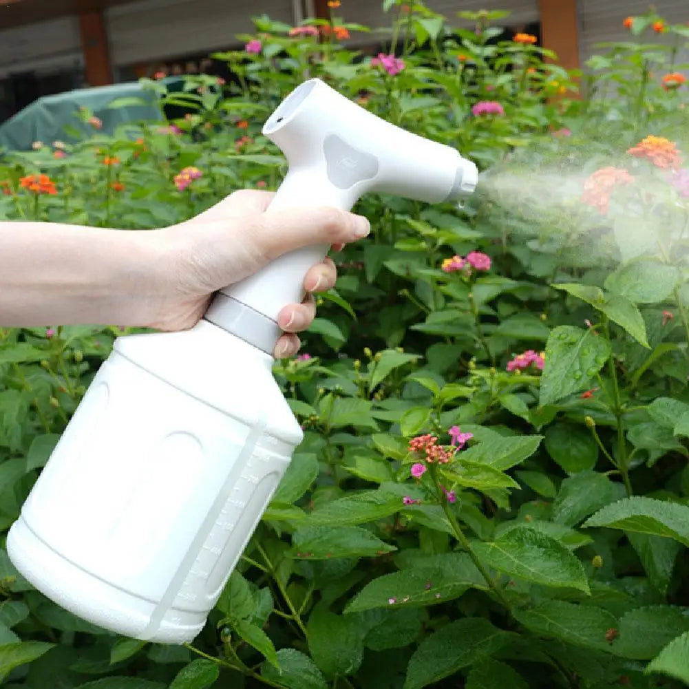 FloraMist | Elektrische Pflanzensprühflasche | Wiederaufladbar | Ultrafeine Zerstäubung | 1 Liter Wassertank