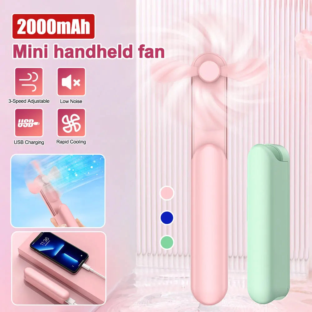AeroBreeze USB Mini-Ventilator | Wiederaufladbar & Tragbar | Handlich & Klappbar
