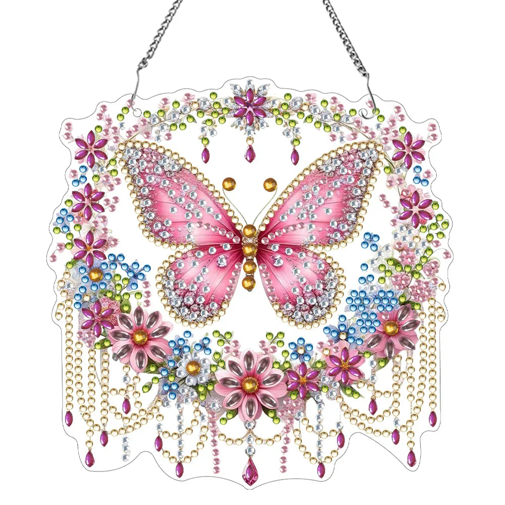 Butterfly Pendant | 5D DIY Diamond Painting | Double-Sided Acrylic | Sparkling Window Decoration