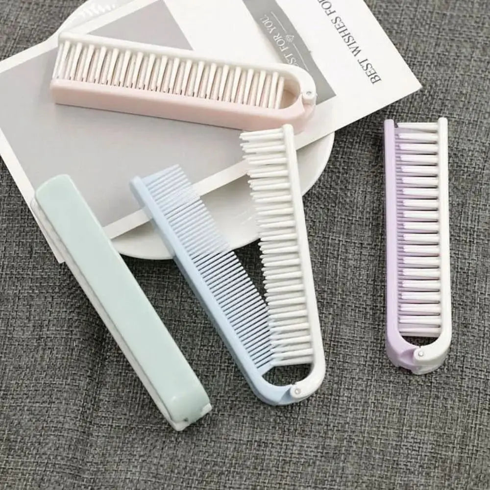 FOLIVIA Klappbare Haarbürste 2-in-1 | Antistatisch | Kompakt & Tragbar | Mit Spiegel | 19 cm Reisebürste