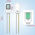 FloraSense Digitaler Bodenmessgerät 3-in-1 | pH-, Temperatur- & Feuchtigkeitsmesser | LCD Display mit Beleuchtung | 25,3 cm Sonde
