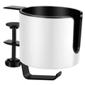 Deskora 2-in-1 Tisch Getränkehalter mit Kopfhörerhalter | Verstellbare Klemme | Ø 10 cm