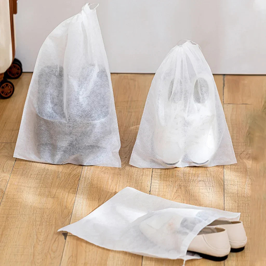 Travaro Schuhaufbewahrungsbeutel | Reise-Organizer aus Vliesstoff | Wasserdichtes Schuhbeutel-Set 10 Stück