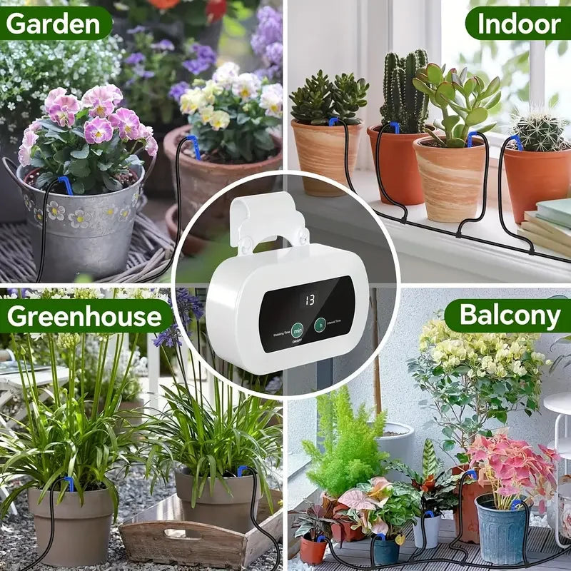 AquaFlow Control USB Bewässerungssystem | Automatische Tropfbewässerung | 300 Programme | Indoor