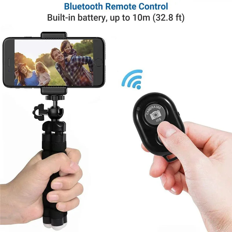 FlexiShot | Mini Octopus-Stativ für Smartphone & Kamera | Flexibles Dreibein mit Universalhalterung