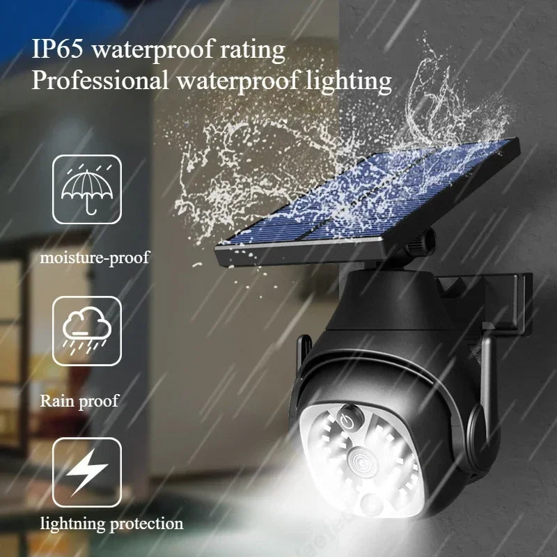 Securea Solar Wandleuchte mit Bewegungsmelder | LED Sicherheitslicht Kamera Design | IP65 Outdoor Lampe