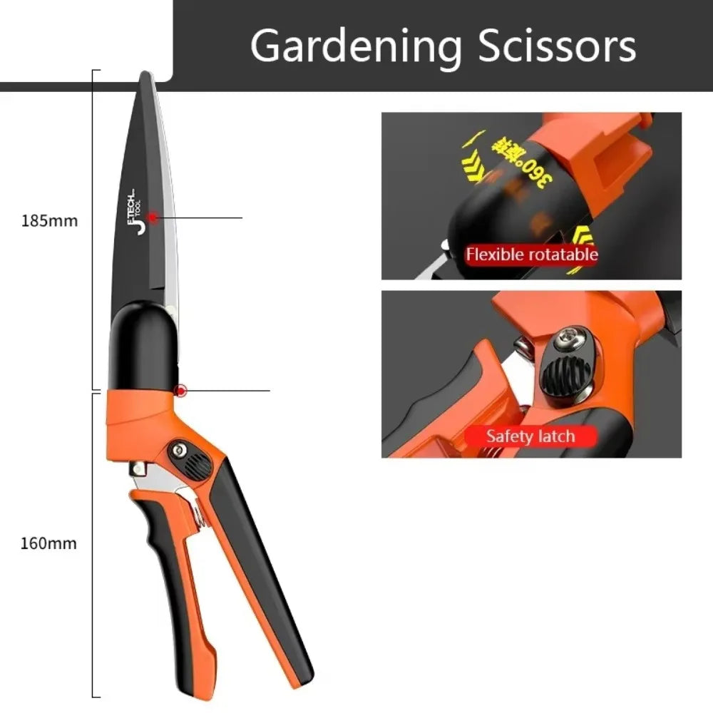 VerdeCut | Gartenschere mit 360° Drehkopf | Präzise Rasenkantenschere für Hecken, Blumen & Strauchschnitt