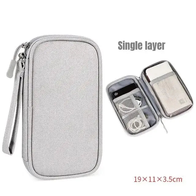 CableGuard Reise Kabel Organizer | Wasserdichte Aufbewahrungstasche | Doppel-Lagen Elektronik Zubehör Tasche