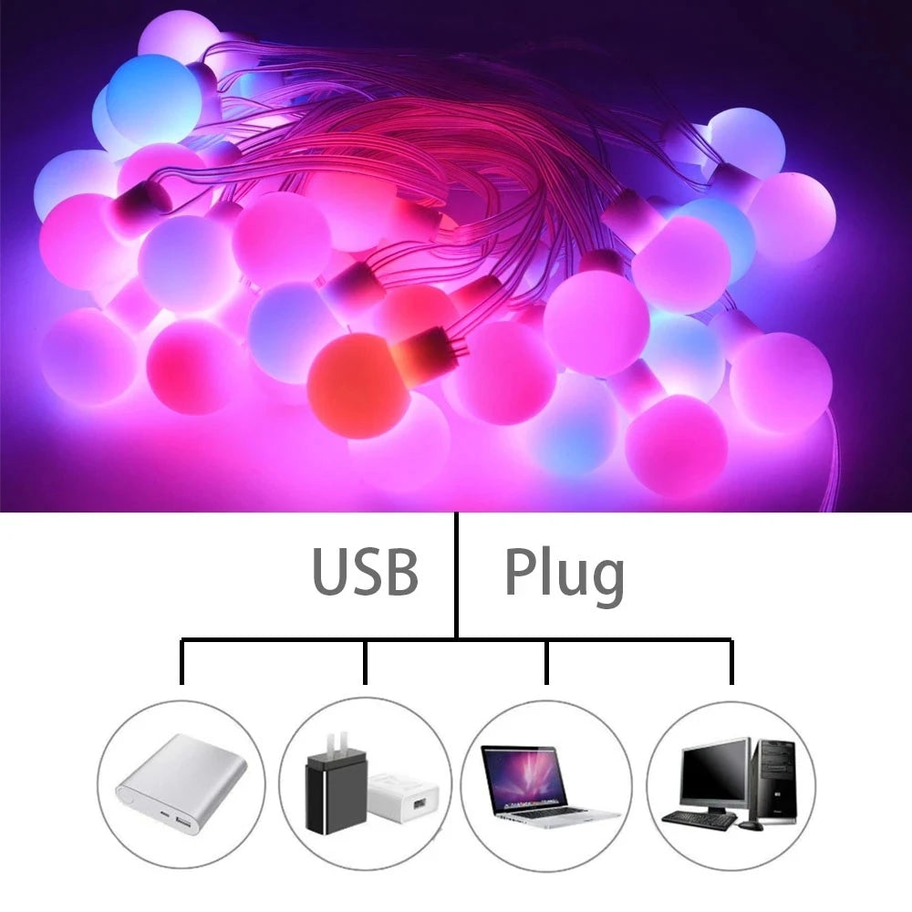 Luminexa LED-Lichterkette | Individuell Adressierbare RGB-Kugeln | IP67 Wetterfest | 4,5 m / 9 m