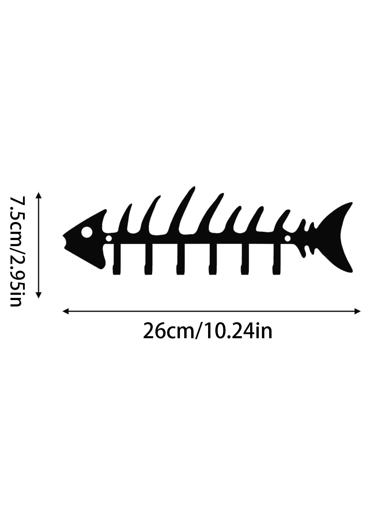 FerroLine Wandhaken Fischgräte | Metall Schlüssel- & Allzweckhaken | 28 x 16 x 3 cm | 6 Haken