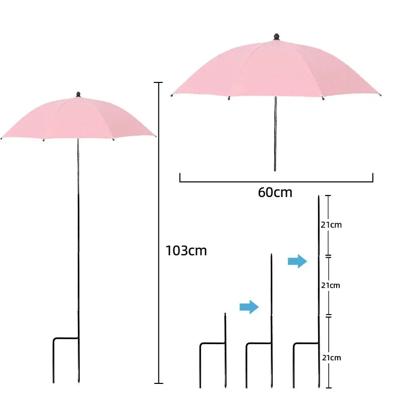 Florashade Pflanzen Sonnenschirm | Verstellbarer Pflanzenschutz | UV-Schutz Schirm mit Erdspieß | Wetterfest | Ø 60 cm