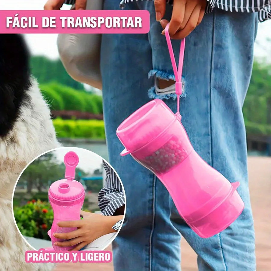 PawFlow | Tragbare Hunde-Trinkflasche | Manueller Wasserspender für Hunde | Auslaufsicher & Ideal für Spaziergänge