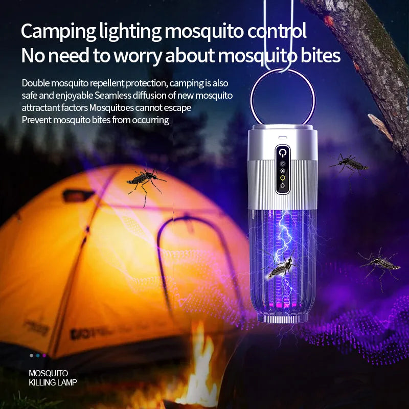 SolarZap 2500V Solar Mückenvernichter | 3-Stufen Timer | 360° Moskitokontrolle | Solar-Ladung | Outdoor Camping Lampe