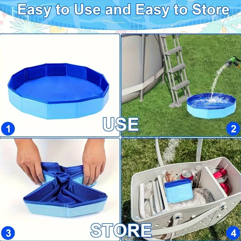 PoolStep Clean Faltbares Fußbad für Pool | PVC Fußwanne tragbar | Zum Füße reinigen vor dem Pool | Outdoor Poolzubehör | Platzsparend
