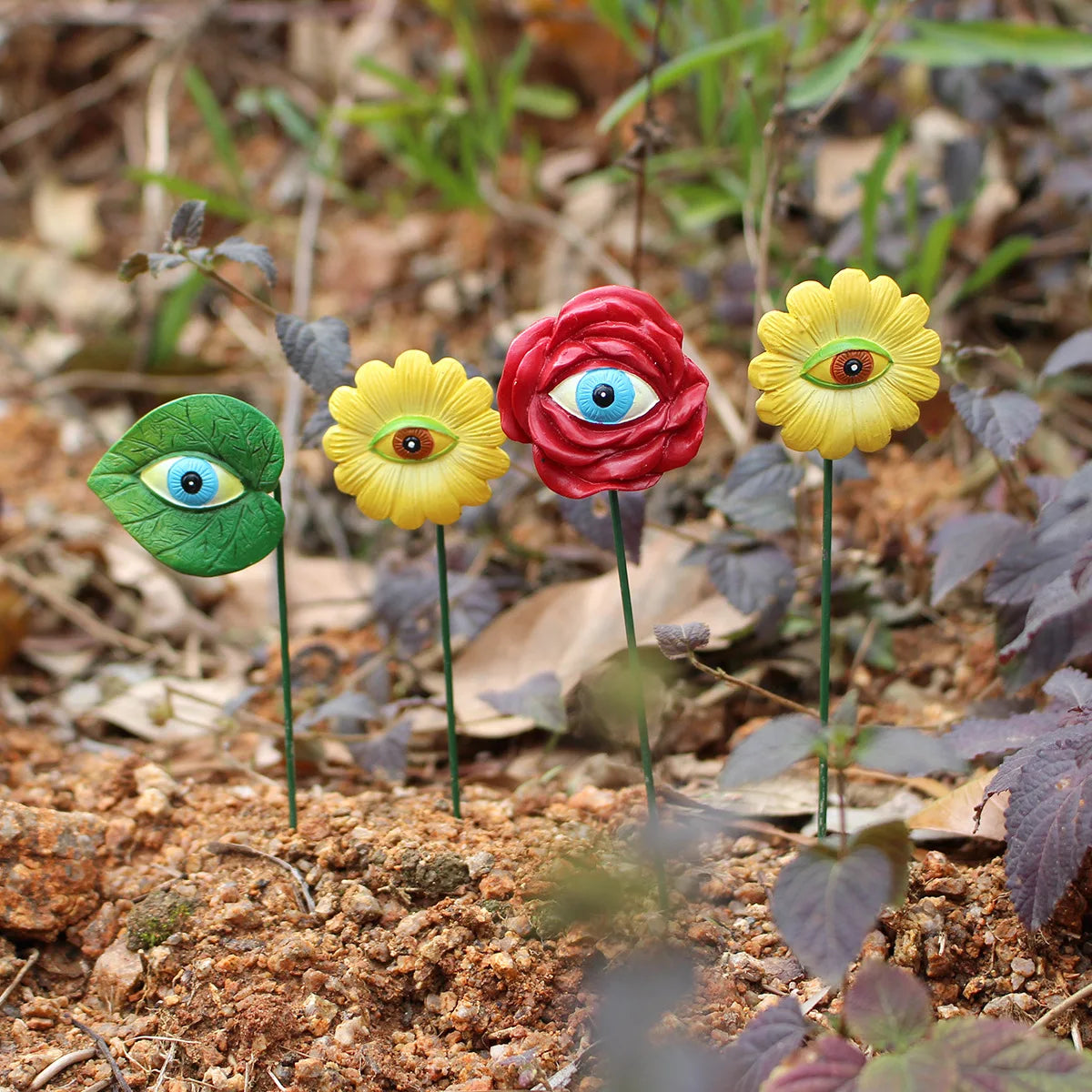 FloraMini 6er-Set Miniatur-Blumenfiguren | Resin Garten-Dekoration | Feengarten & Blumentopf Schmuck