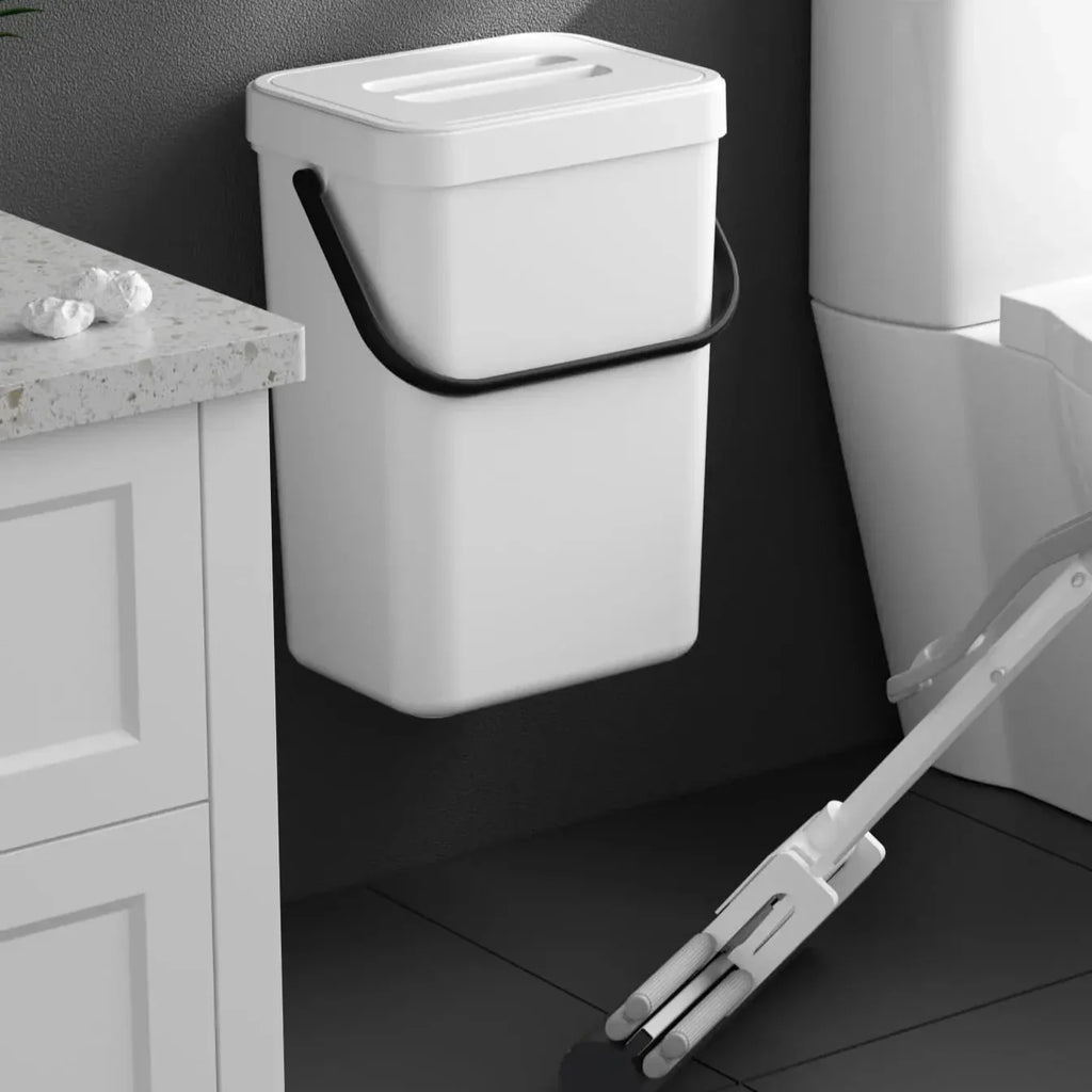 Binova Mini Trash Can | With Lid | Hanging & Wall Mount | Compact & Odor Blocking | For Kitchen, Bathroom & Office