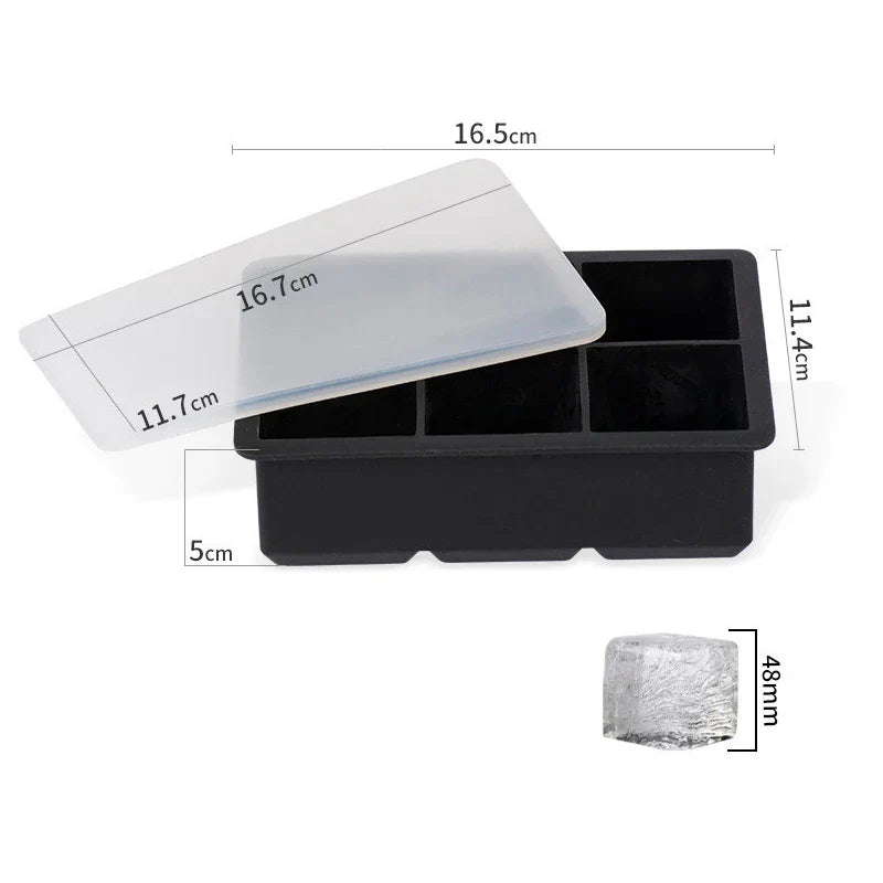 FrostForm Large Silicone Ice Cube Tray | BPA-Free & Flexible | For XXL Ice Cubes, Cocktails & Kitchen | Easy to Clean