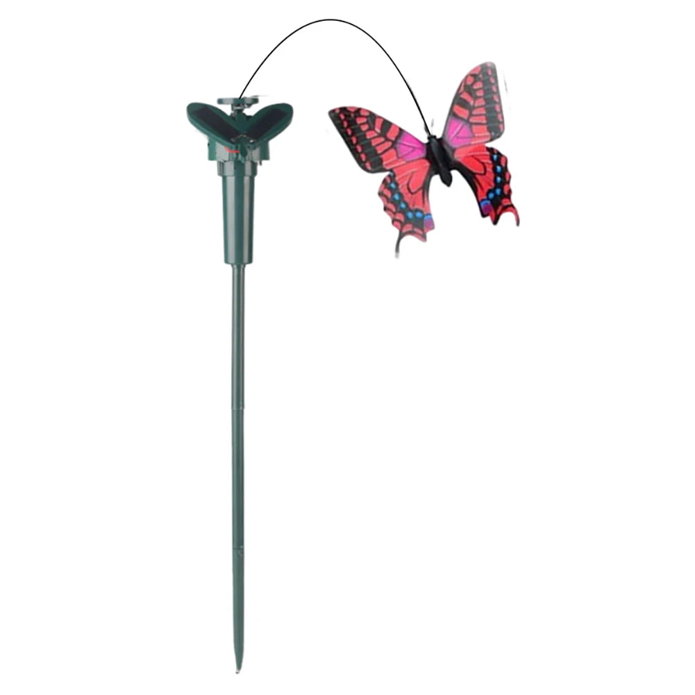 FlutterJoy Solar-Flatternde Gartenornamente | Fliegender Schmetterling & Vogel | Wackelnde Outdoor-Dekoration