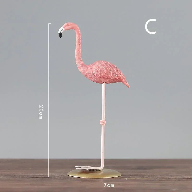 FlaMingo Deco Cartoon Flamingo Figurine | Resin Dekoration für Wohn- & Arbeitszimmer | Miniatur Desktop Accessoire