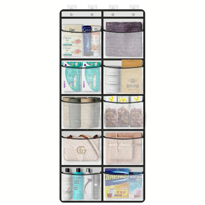 Door Hanging Organizer Storiva PocketMax | With 5 Large Compartments | Hanging Shelf for Door & Cabinet | Gray | Space-Saving Storage
