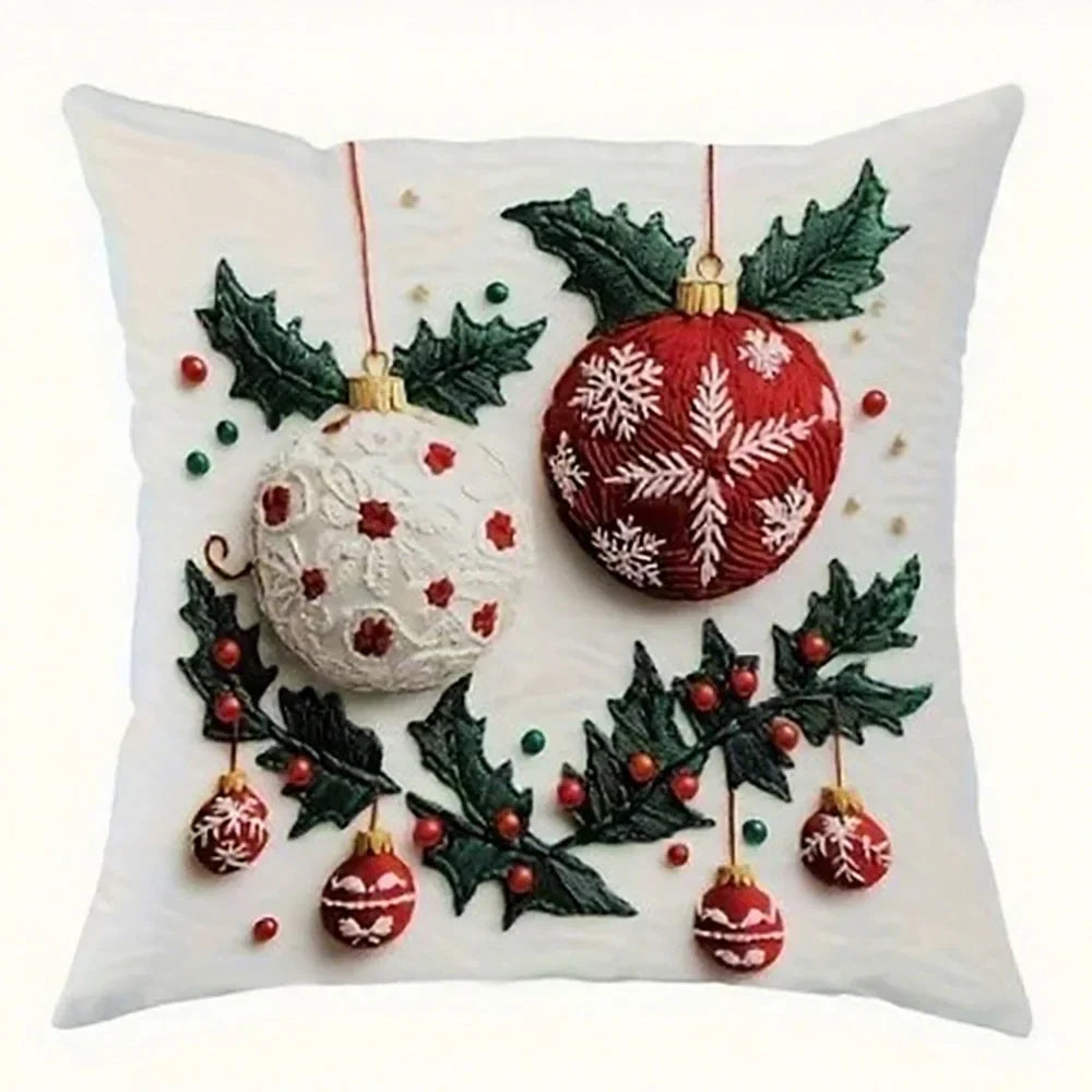 Frohnest | Christmas Pillowcase | Santa · Snowman · Christmas Tree · Baubles | Various Sizes | Festive Sofa Decor