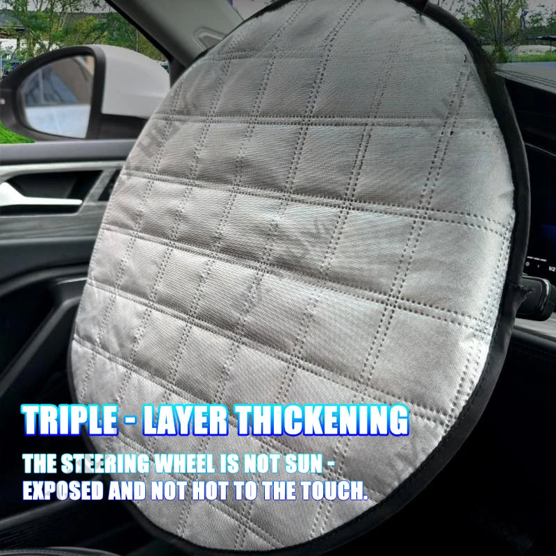 AutoShield Lenkrad-Sonnenblende | UV-Schutz | Hitzeschutz 42 cm | Universal für Auto & SUV