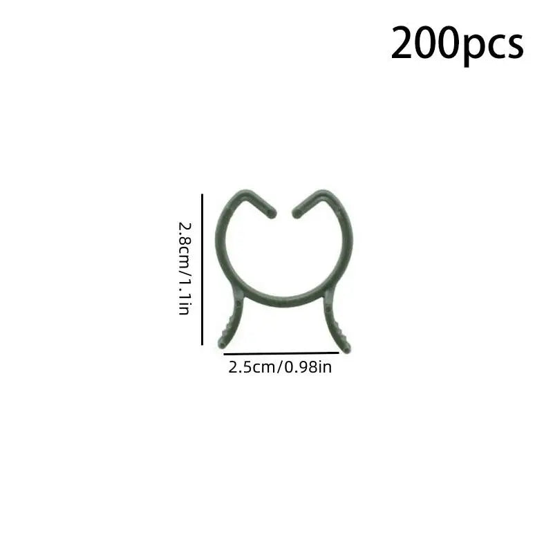 ClimbFix Garden Pflanzenclips 100/200er Set | 3 Größen | Rankhilfe Clips Grün