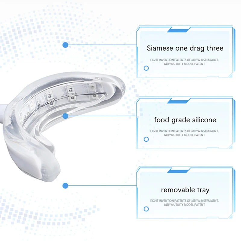 SmileVeya | 3-in-1 Zahnaufhellungslampe | 16 LED Blaulichter | USB Wiederaufladbares Zahnbleaching-System
