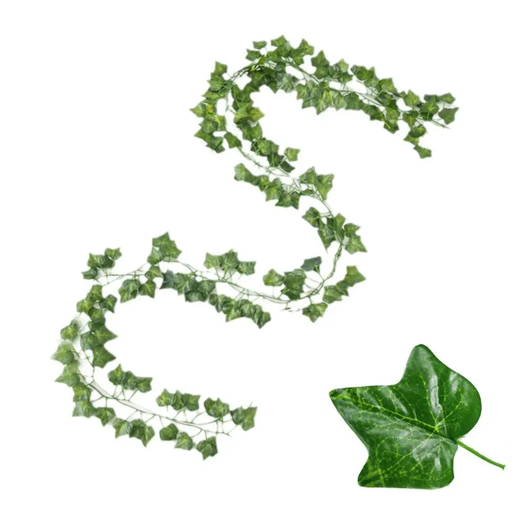 GreenAura Künstliche Efeuranke | 2 m Hängende Girlande | Seidenblätter für Wand- & Heimdekoration