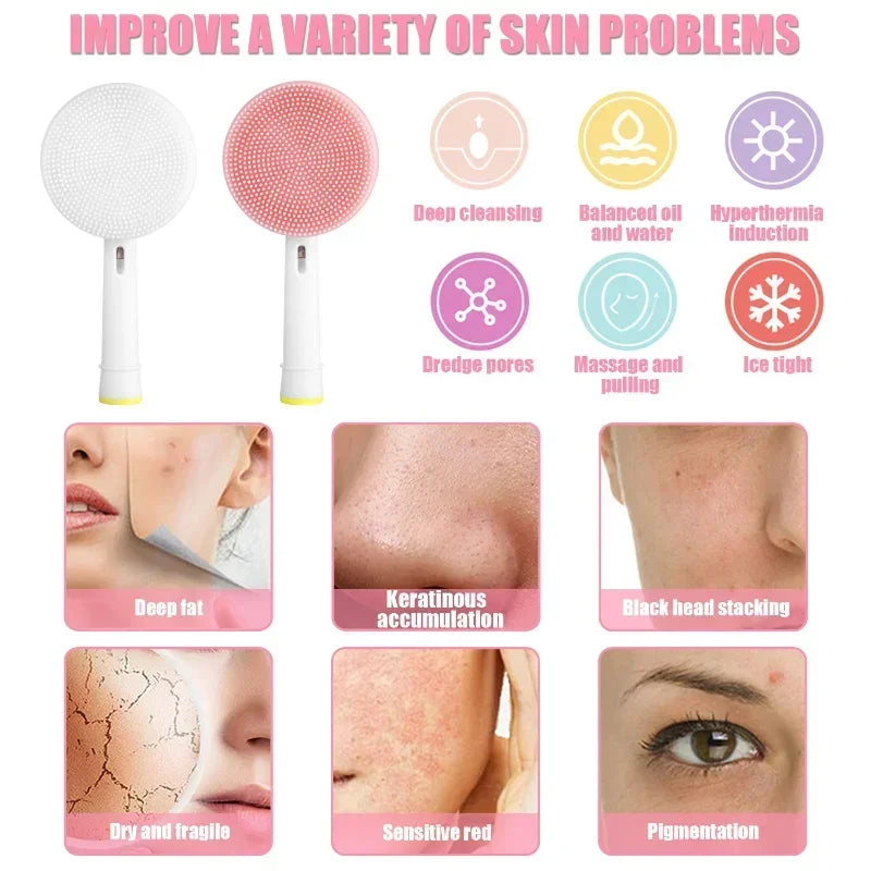 DermaVibe Silikon-Gesichtsreinigungsaufsatz für elektrische Zahnbürsten – Sanfte Tiefenreinigung & Gesichtsmassage