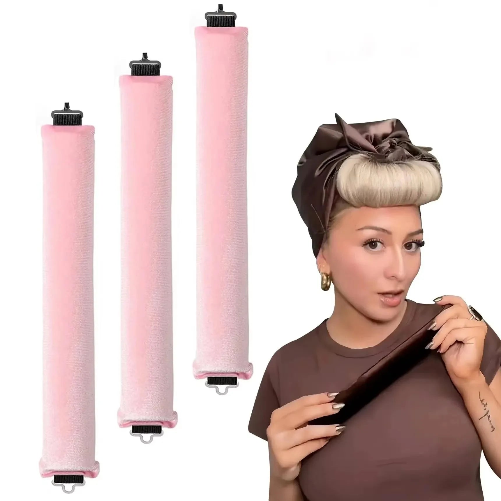 FlexiCurls Hitzefreie Haarwickler Stirnband | Flexible Schaum-Lockenwickler | 25 cm | Schlaf-Locken & DIY Styling | 3 Stück