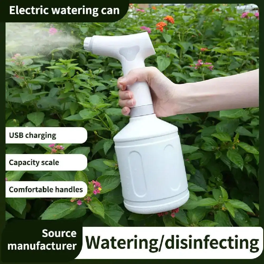 FloraMist | Elektrische Pflanzensprühflasche | Wiederaufladbar | Ultrafeine Zerstäubung | 1 Liter Wassertank